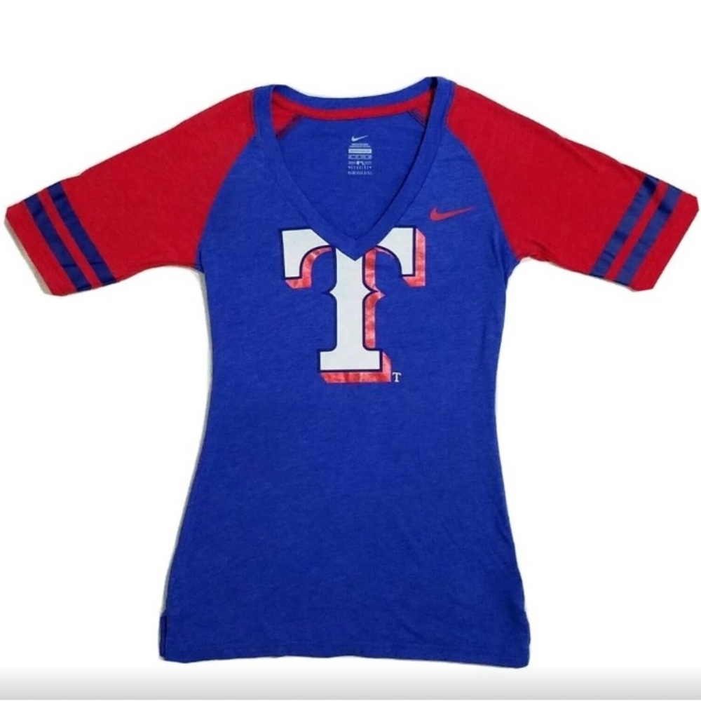 NIKE Genuine Womens XS Texas Rangers T Shirt Blue